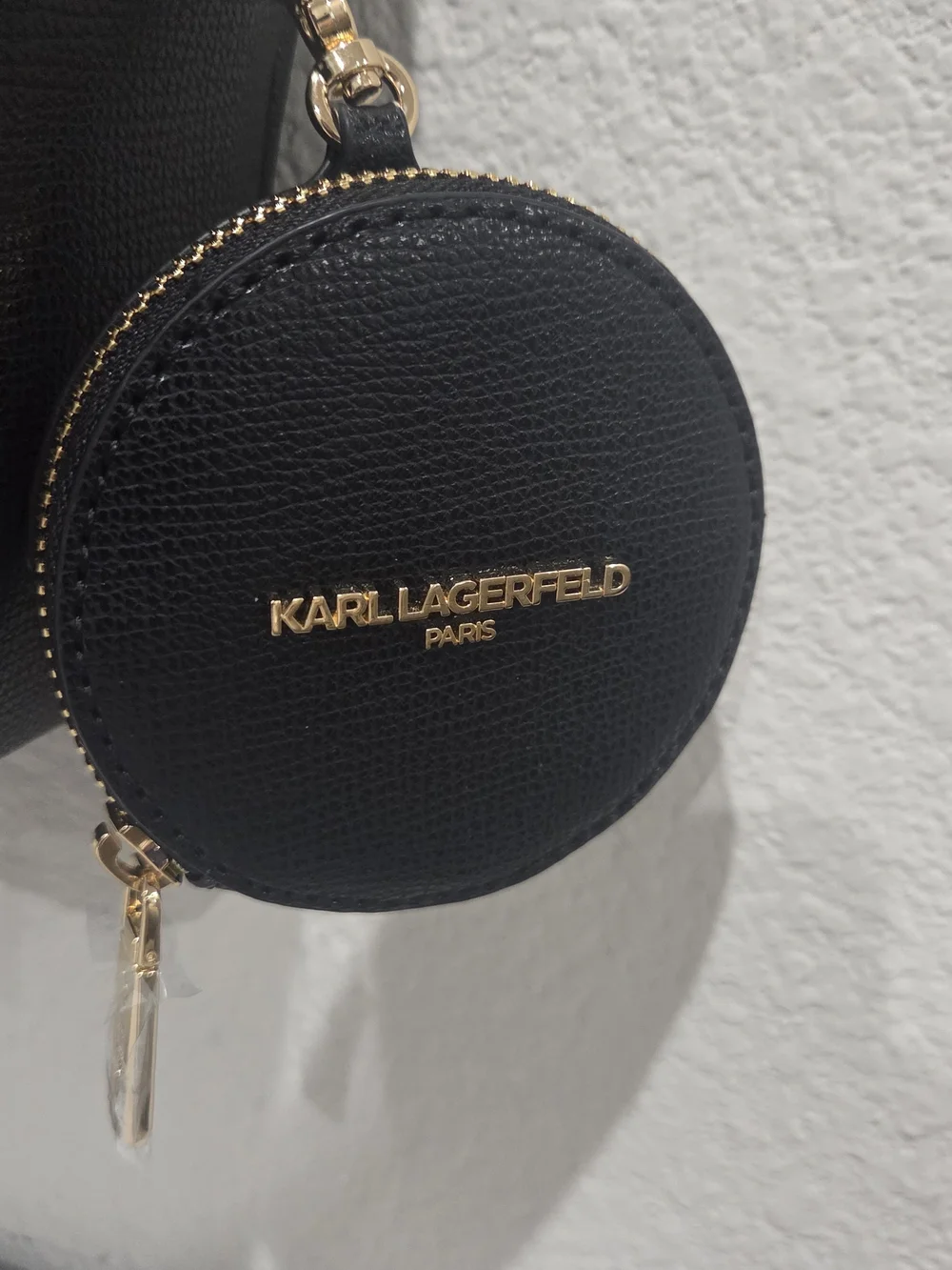 Karl Lagerfeld Black Crossbody Bag with Logo Strap Charm Pouch Pins NWT L6DEU6CJ
